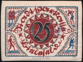 Németország / Weimari Köztársaság / Bielefeld 1921. 25M selyem, bélyegzéssel T:I
Germany / Weimar R...