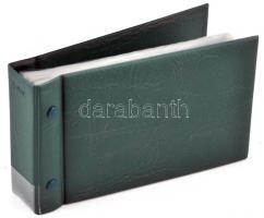 Zöld műbőr bankjegytartó album 49db berakólappal, használt állapotban