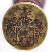 XIX. sz.: A felvidéki Rajcsányi család címerét ábrázoló pecsétnyomó fa nyéllel / cca 1850 Noble fami...