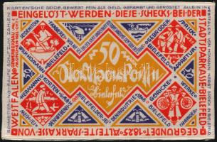 Németország / Weimari Köztársaság / Bielefeld / 1922.04.09. 50M selyem, bélyegzéssel T:I
Germany / ...