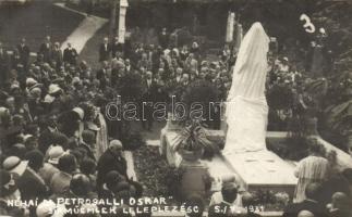 1931 Besztercebánya, Banska Bystrica; Oskar Petrogalli sírműemlék leleplezése, Fotograf J. Ruml /  inauguration of Oskar Petrogalli's memorial place, photo