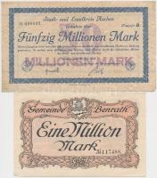 Németország / Weimari Köztársaság 1918-1923. 5db klf szükségpénz, közte Aachen, Benrath, Bielefeld T...