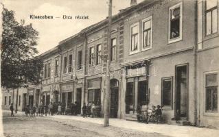 Kisszeben, Sabinov; Fő utca részlet üzletekkel / main street, shops