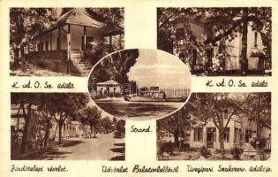 Balatonlelle, K.Á.O.Sz. üdülő, Üvegipari Szakszervezet üdülője, strand, Fürdőtelepi részlet (EK)