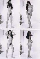 cca 1970 Fekete démon sejtelmes testbeszéde, 8 db korabeli, finoman erotikus negatívról készült modern nagyítás, 13x9 cm / 8 erotic photos, 13x9 cm