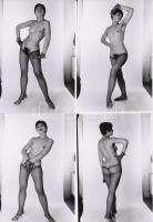 cca 1976 Necces csábítások, 4 db korabeli, finoman erotikus negatívról készült modern nagyítás, 15x10 cm / 4 erotic photos, 15x10 cm