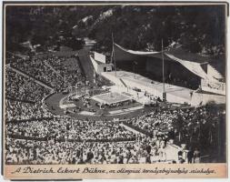 cca 1940 A Dietrich Eckart Bühne, az olimpiai tornászbajnokság színhelye, fotó kartonra ragasztva, 13x20cm