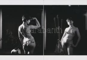 cca 1978 Padlóváza volt a divat, 6 db korabeli, finoman erotikus negatívról készült modern nagyítás ...