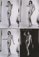 cca 1974 Fekete-fehér, igen-nem, 13 db korabeli, finoman erotikus negatívról készült modern nagyítás, 13x9 cm / 13 erotic photos, 13x9 cm