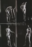 cca 1974 Fekete-fehér, igen-nem, 13 db korabeli, finoman erotikus negatívról készült modern nagyítás...