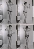 cca 1970 Kendőbe csomagolt nőiségek, 13 db korabeli, finoman erotikus negatívról készült modern nagy...