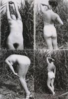 cca 1975 Az első nyaralás emlékére, 13 db korabeli, finoman erotikus negatívról készült modern nagyítás, 13x9 cm / 13 ertoic photos, 13x9 cm