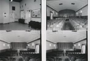 1973 Budapest, a Rákóczi mozi külső-belső fényképei, 5 db korabeli professzionális negatív modern nagyítása 10x15 cm-es fotópapírra