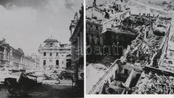 1945 Budapest, a királyi palota és a budai vár maradványai, Fekete György (1904-1990) budapesti fényképész hagyatékában talált 4 db (vélhetően repró) negatív modern nagyítása  14x11 cm és 15x13 cm között