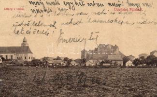 Fülek, Látkép a várral; Krämer Jeremiás kiadása / view with the castle