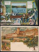 2 db RÉGI képeslap; Hévíz, Assisi litho / 2 old postcards; Hévíz, Assisi litho