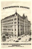 Budapest V. A Takarékosság palotája, Magyar királyi Posta Takarékpénztár székháza, autó; Hold utca 4.