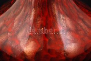 Muranói irizáló fújt váza, több rétegű, jelzés nélkül, hibátlan / Murano irisating vase, multi-layer...