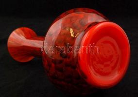 Muranói irizáló fújt váza, több rétegű, jelzés nélkül, hibátlan / Murano irisating vase, multi-layer...