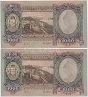 1943. 1000P (2x) közeli sorszámúak T:I,I-
