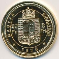 DN "Magyar aranypénzek utánveretben - 1870GYF 8Ft/20Fr Ferenc József " aranyozott Ag emlék...