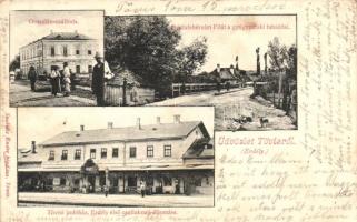 Tövis, Oroszlán szálloda, Gyulafehérvári Főút, vasútállomás. Szabolcs Endre kiadása / hotel, railway station