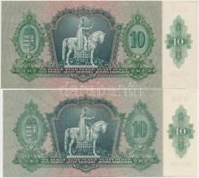 1930. 100P + 1936. 10P (2x), egyik színhiánnyal és sorozatszám előtt csillaggal + 1946. 10.000MP T:I...