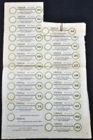 Budapest 1919. "A Pesti Hazai Első Takarékpénztár Egyesület" 1000K-ás, 4%-os záloglevél 24db  szelvénye 20K-ról, 2db szelvény kivágva, mindegyik szelvényen szárazpecsét, hátoldaluk német és francia nyelvű T:III