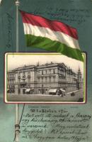 Arad, színház, magyar zászló / theatre, Hungarian flag litho