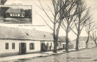 Alsósimánd, Urbán kastély, Messer Márton üzlete utcarészlettel / castle, shop with street