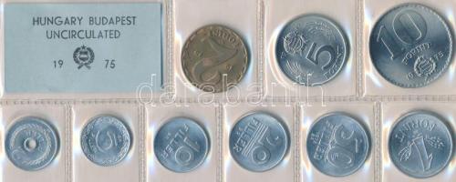 1975. 2f-10Ft 9db klf, érmés forgalmi sor fóliatokban T:1