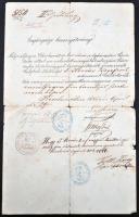 Nagy régi okmánytétel, legalább 100 db, iratrendezőben