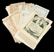 Nagy régi okmánytétel, legalább 100 db, iratrendezőben