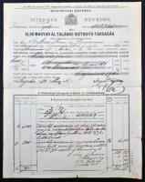 Budapest 1884. Első Magyar Általános Biztosító-Társaság Budapesten tűzkárra biztosító kötvénye T:III