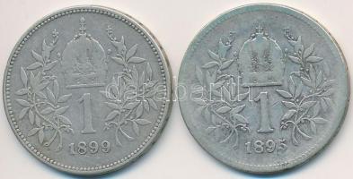 Ausztria 1895-1899. 1K Ag "Ferenc József" (2x) T:2-,3 patina
Austria 1895-1899. 1 Corona ...