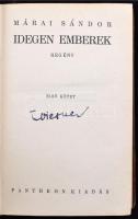 Márai Sándor: Idegen emberek I-II. Bp., 1930, Pantheon. Első kiadás!  Bibliofil bordázott félbőr köt...