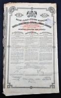 Budapest 1911. "Magyar Jelzálog-Hitelbank" 4%-os Záloglevele 500Fr-ról szelvényekkel, bélyegzéssel, szárazpecséttel, lyukasztással érvénytelenítve (5x)  sorszámkövetők, összekapcsozva T:III,III- ragasztottak