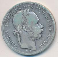 1881KB 1Ft Ag "Ferenc József / Középcímer" T:3 patina Adamo M15