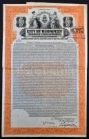 Amerikai Egyesült Államok / New York / Magyarország 1927. "Budapest Székesfőváros" 6%-kal kamatozó arany kötvény 1000$-ról szelvényekkel, bélyegzésekkel T:III USA / New York / Hungary 1927. "City of Budapest" 6% gold bond about 1000 Dollars with coupons and stamps C:F