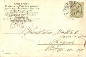 Boldog újévet! Kéményseprő / chimney sweep, New Year greeting Emb. litho