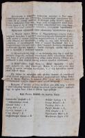 1848 március 15. A 12 pont. Irányi... Szélein szakadásokkal. 21x35 cm KÉSÖBBI MÁSOLAT