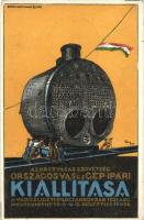 1921 Budapest, Az Orsz. Vasas Szövetség Országos Vas és Gépipari Kiállítása, reklám; Bruchsteiner és fia / Hungarian iron and machine industrial expo s: Tary