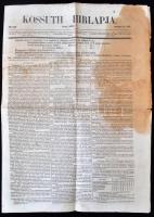 1848 Pest, Kossuth Hírlapja, a politikai napilap november  28-i száma pénz- és hadügyeket érintő hírekkel, Bajza József szerkesztésében folttal