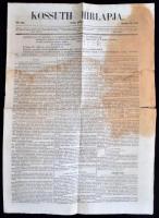 1848 Pest, Kossuth Hírlapja, a politikai napilap november  24-i száma pénz- és hadügyeket érintő hírekkel, Bajza József szerkesztésében folttal