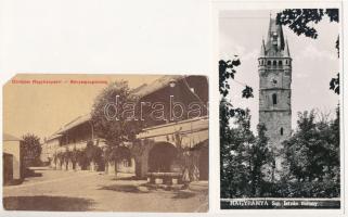 Nagybánya, Baia Mare; 2 db RÉGI képeslap, Bányaigazgatóság és a Szent István torony, vegyes minőség / 2 old postcards, mining directorate and the St. Stephen tower, mixed quality