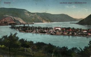 Orsova, az Ada-Kaleh sziget látképe, 'Mobile Bahnhofskommandantur' tábori bélyegzéssel / general view of the island, fieldpost cancellation on backside (EK)