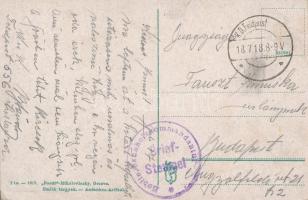 Orsova, az Ada-Kaleh sziget látképe, 'Mobile Bahnhofskommandantur' tábori bélyegzéssel / g...