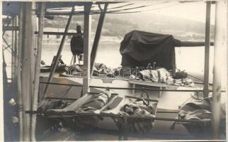 Resting mariners on the board / K.u.K. Kriegsmarine / Austro-Hungarian navy, photo