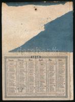 1846 Nagyon korai kártyanaptár, Kartonra kasírozva. Hiányzó képpel / 1846 Early card calendar. 11x14 cm