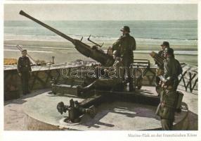 Marine-Flak an der französischen Küste / WWII German Naval-antiaircraft gun on the French coast